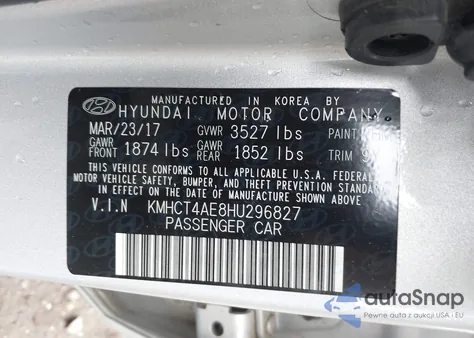 2017 Hyundai Accent Se из США, поврежденный, VIN KMHCT4AE8HU296827